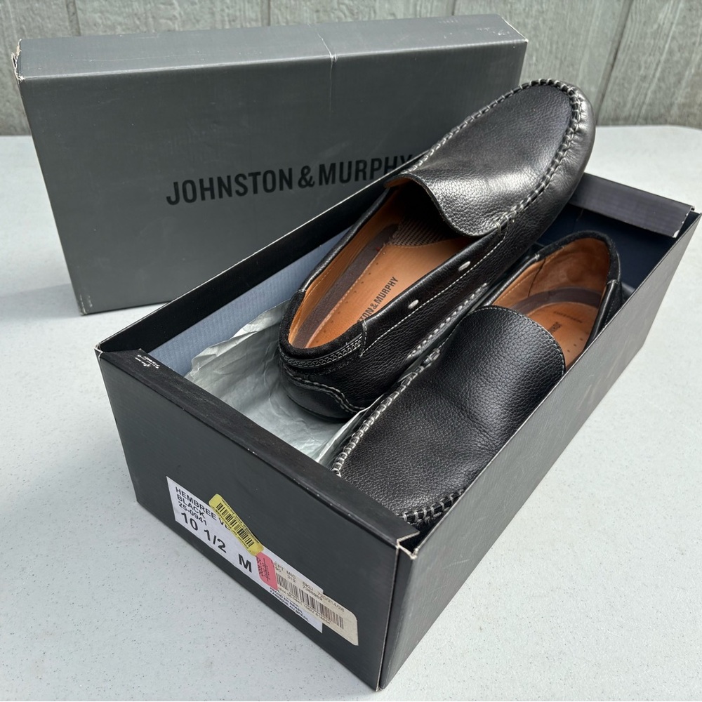 Johnston & Murphy Classic Black Leather Loafers